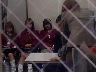 Japanese College Teacher's Dick Gets 3 Nippon Schoolgirls to Look and Lick